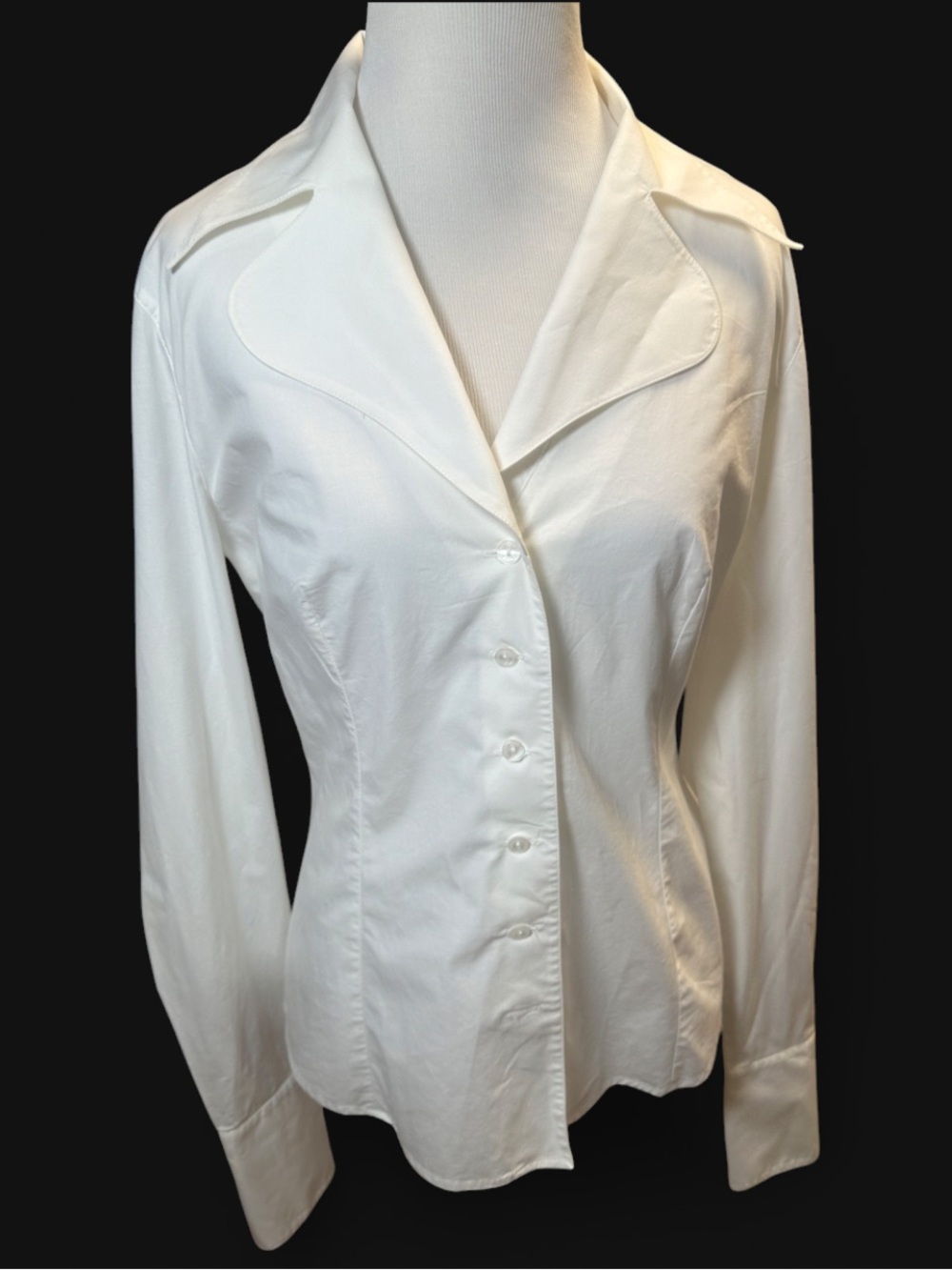 Anne Fontaine Paris RAY White Cotton Tailored Poplin Button Down Shirt 42 US 10